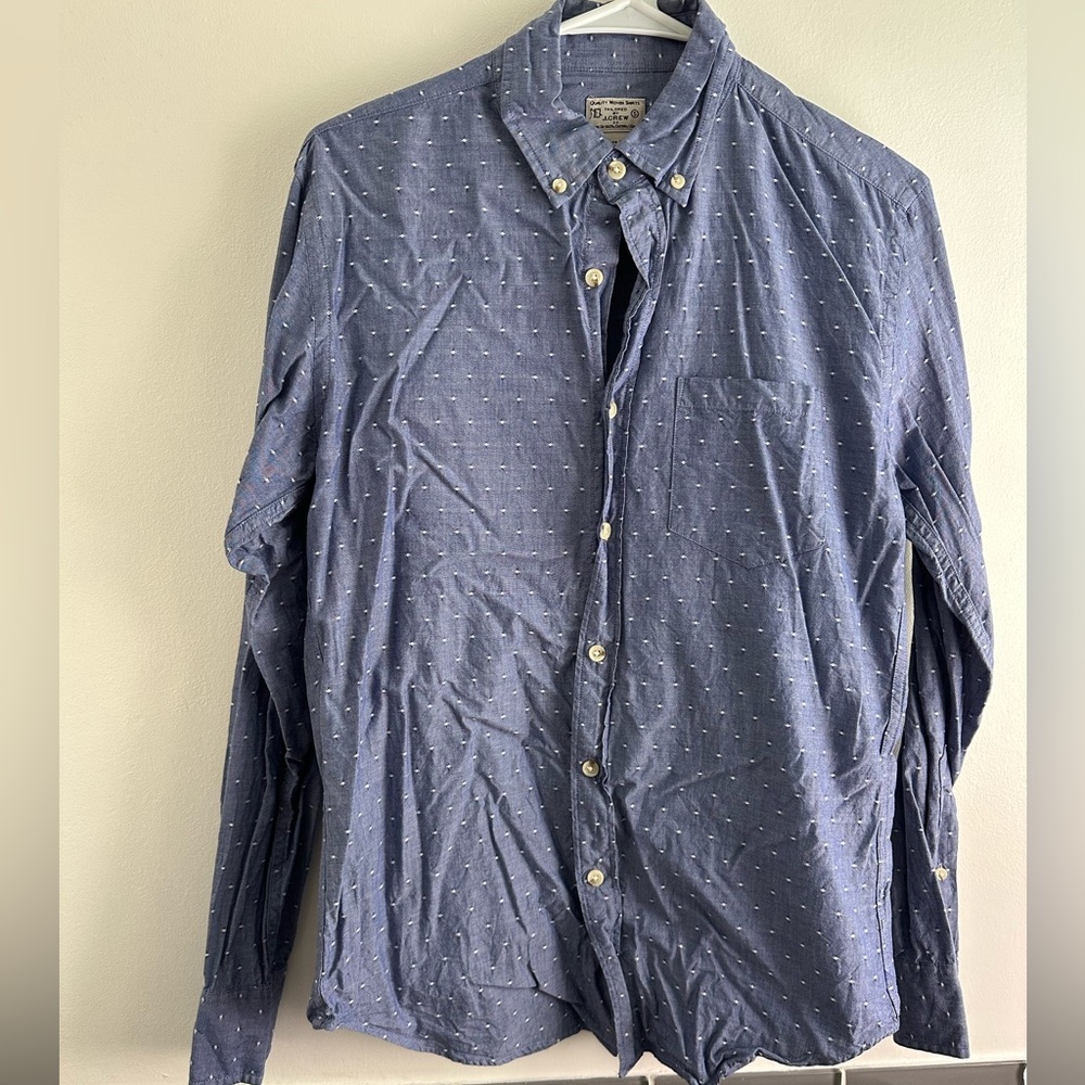 J Crew Men's Long-sleeve Plaid Classic Flex Washed Button Down Shirt - Medium